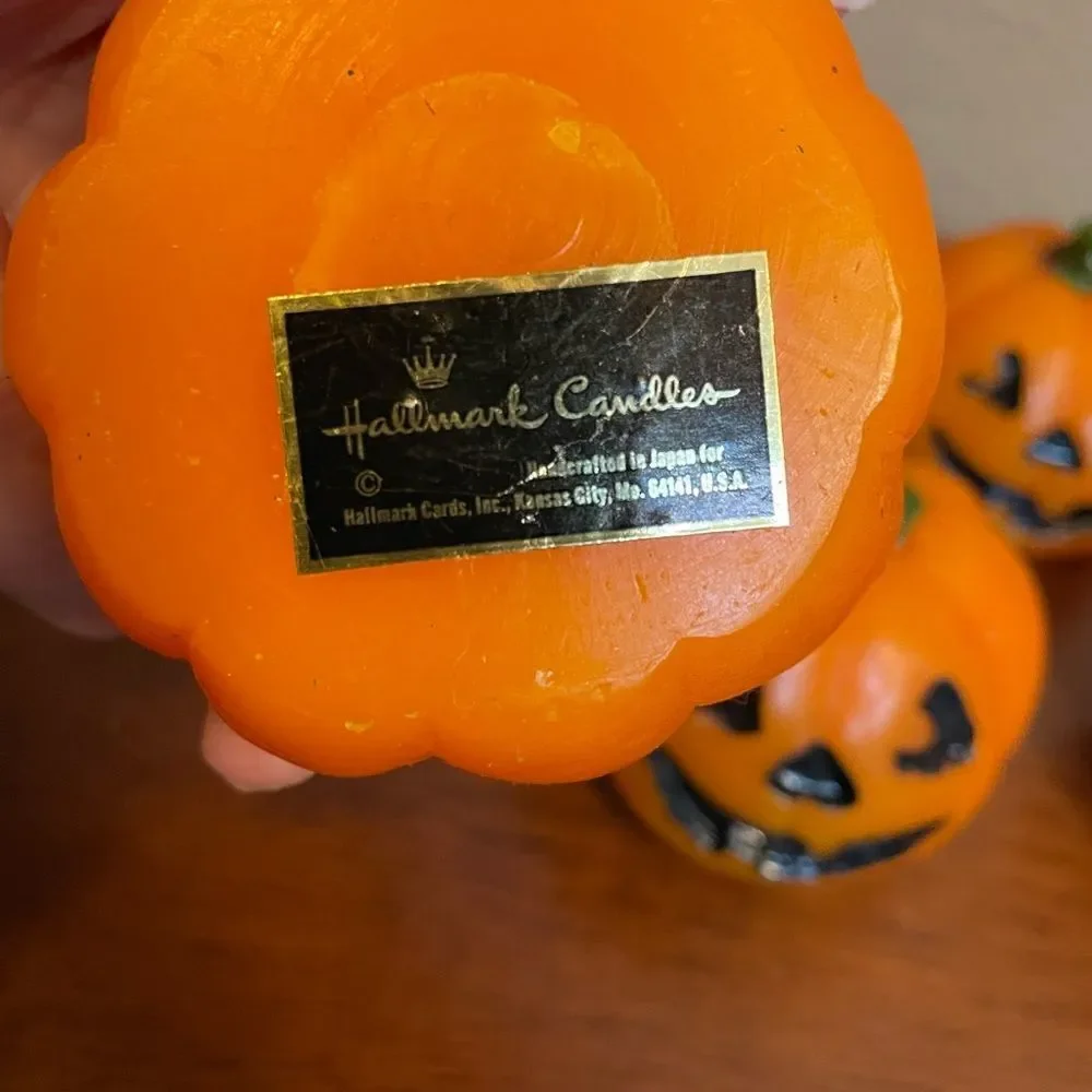 Vintage Hallmark Pumpkin Candles Set of 4